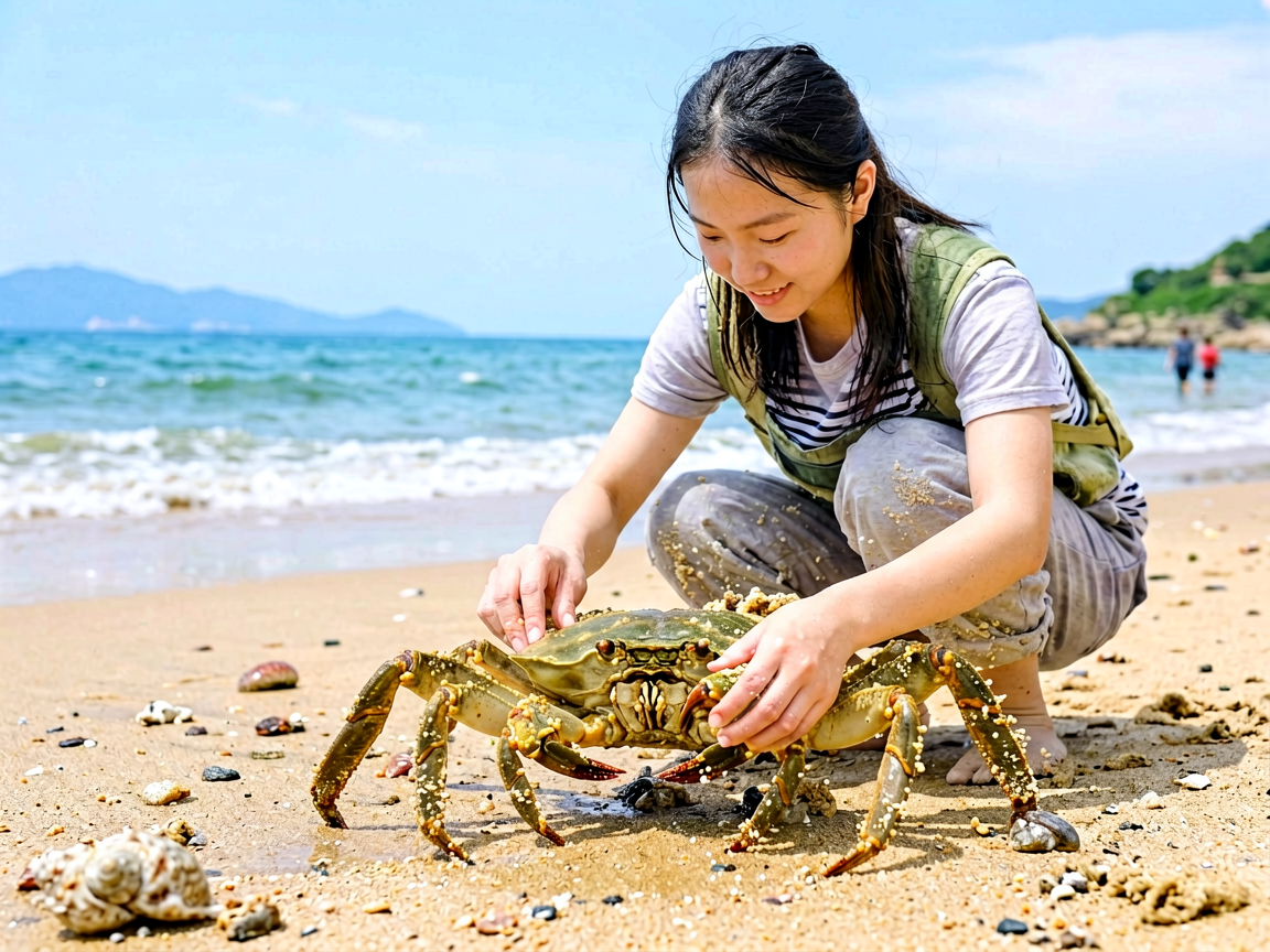 青岛旅游攻略：赶海全攻略，手把手教你抓螃蟹挖蛤蜊
